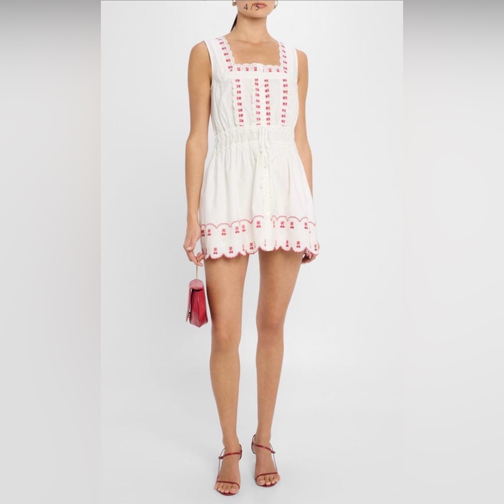 Damson madder Amaya embroidered cherry mini dress size 6